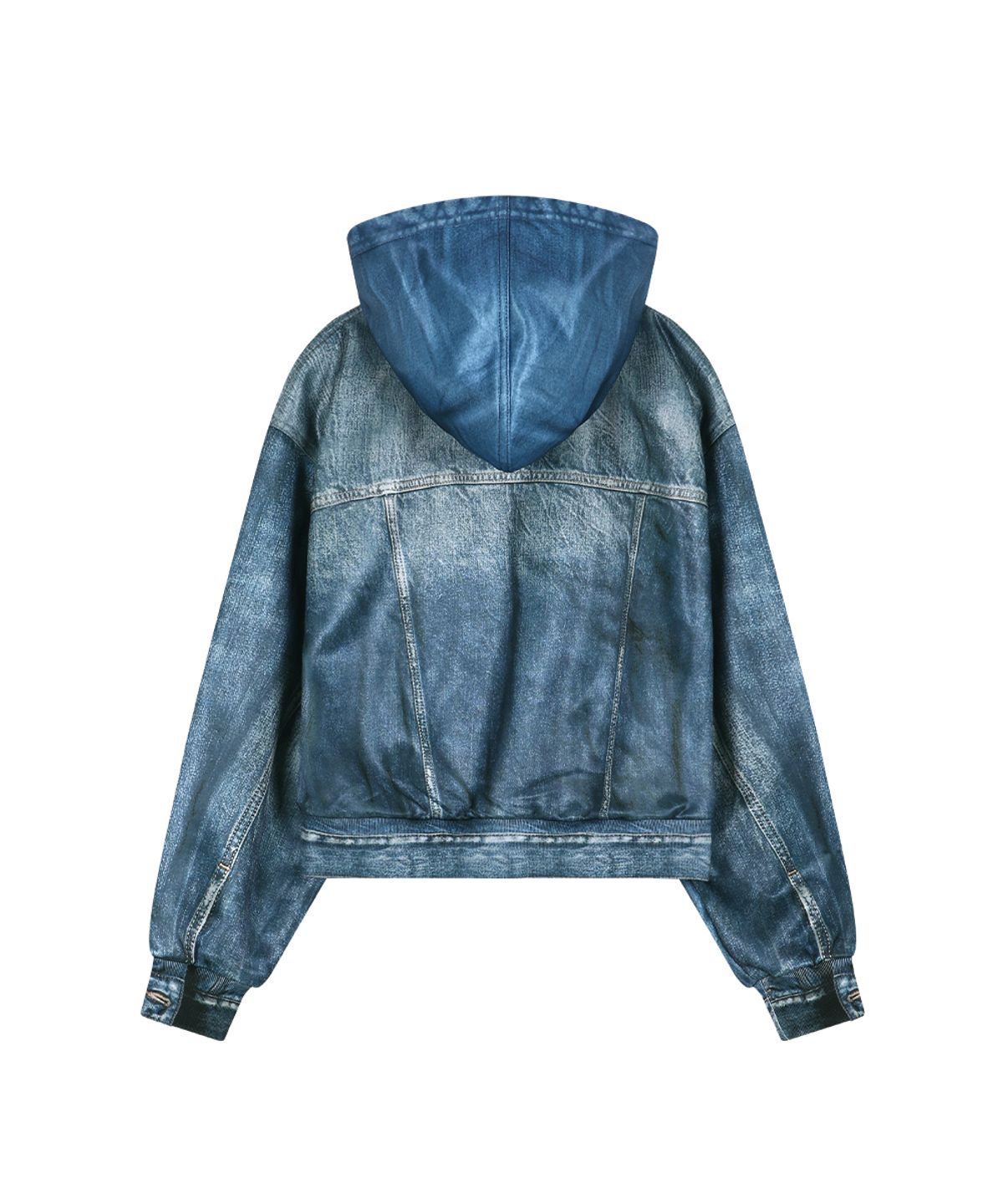 앤더슨벨(ADSB ANDERSSON BELL) DENIM LAYERED TROMPE LOEIL HOODIE (BLUE)
