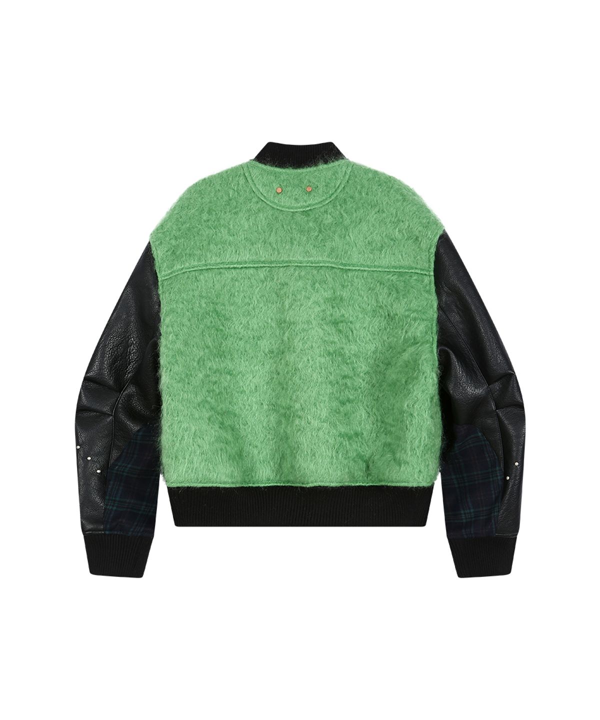 앤더슨벨(ADSB ANDERSSON BELL) LAWN HAIRY WOOL VARSITY JACKET (LICHEN GREEN)