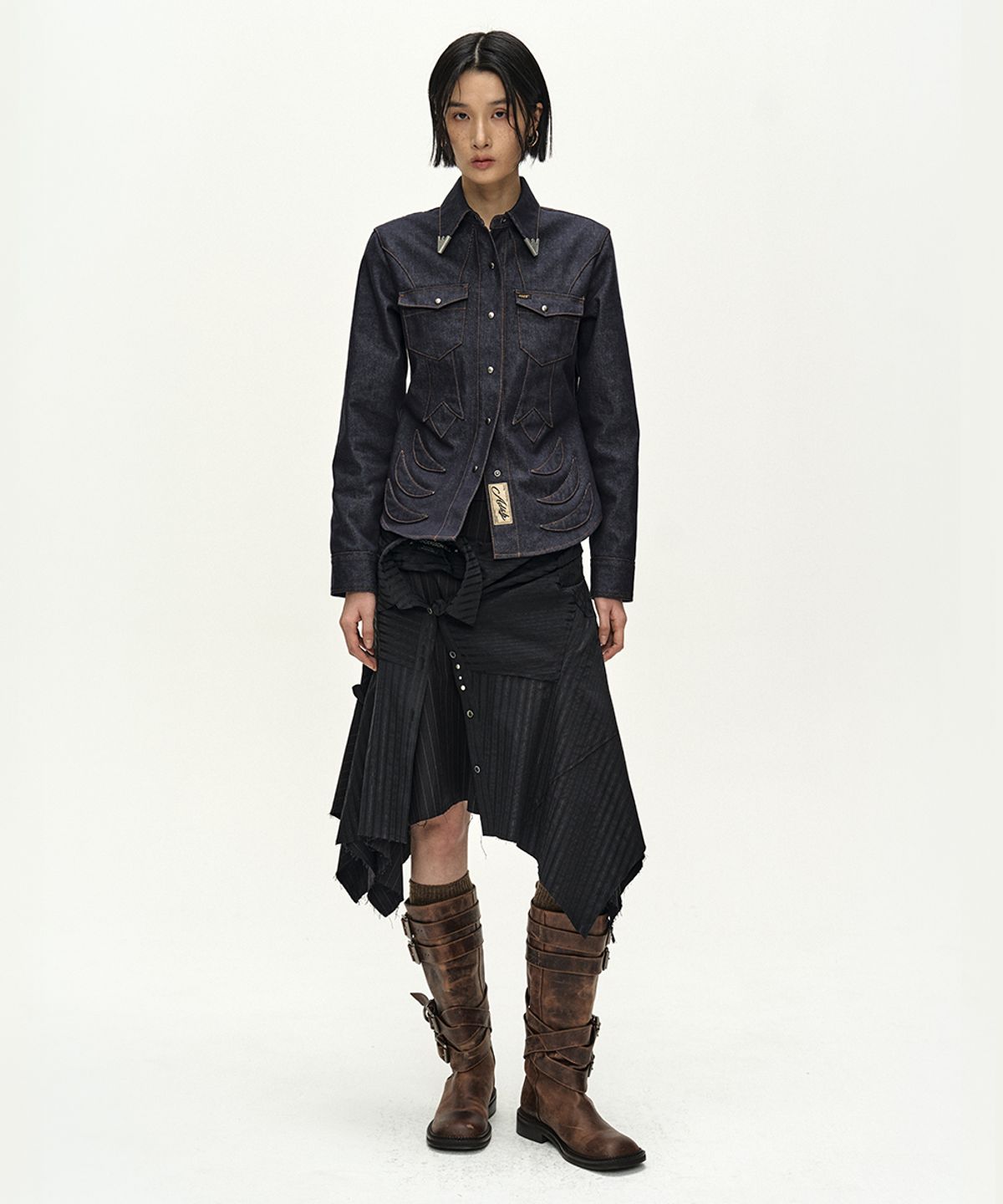 앤더슨벨(ADSB ANDERSSON BELL) WESTERN PATCHED SHIRT (INDIGO)