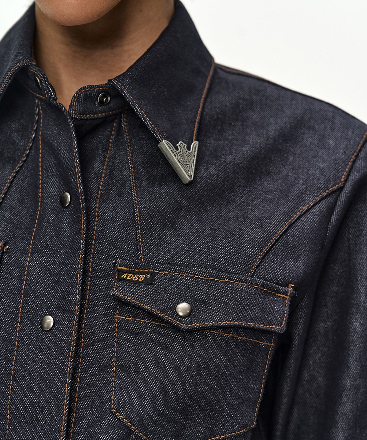 앤더슨벨(ADSB ANDERSSON BELL) WESTERN PATCHED SHIRT (INDIGO)