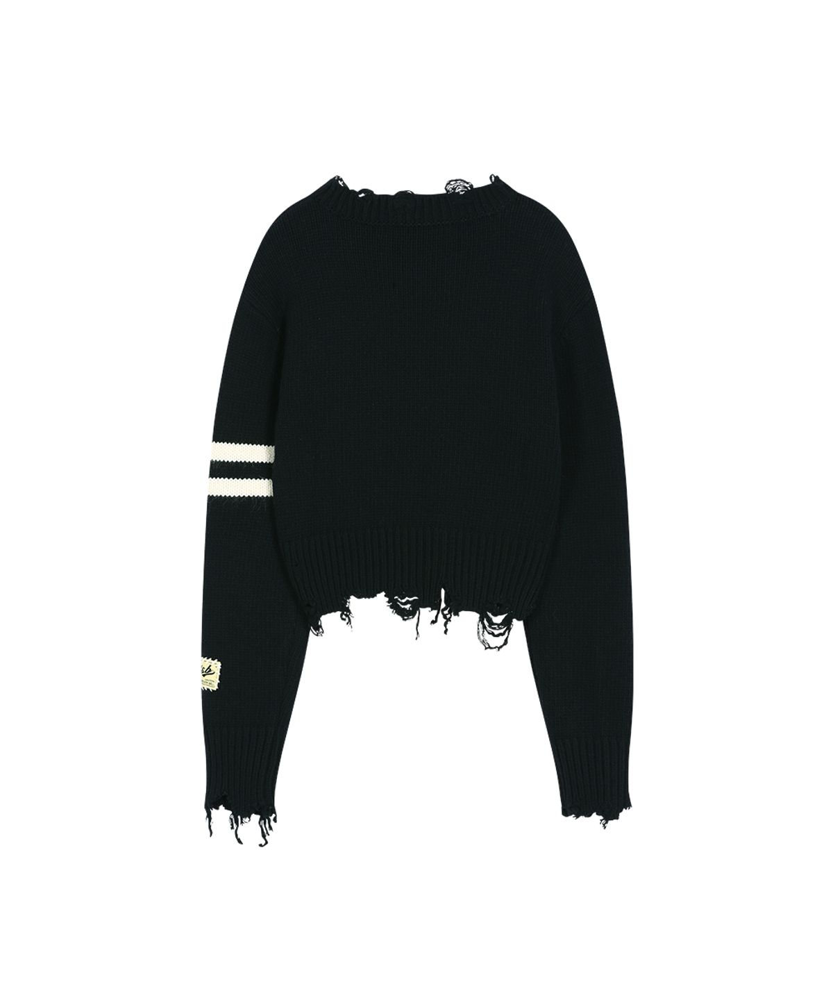 앤더슨벨(ADSB ANDERSSON BELL) (ESSENTIAL) DISTRESSED VARSITY PATCH SWEATER (DARK NAVY)