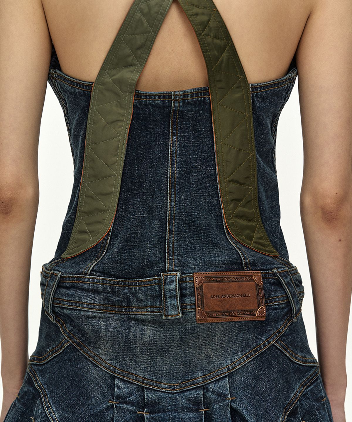앤더슨벨(ADSB ANDERSSON BELL) MILITARY MA-1 HARNESS DENIM DRESS (BLUE)