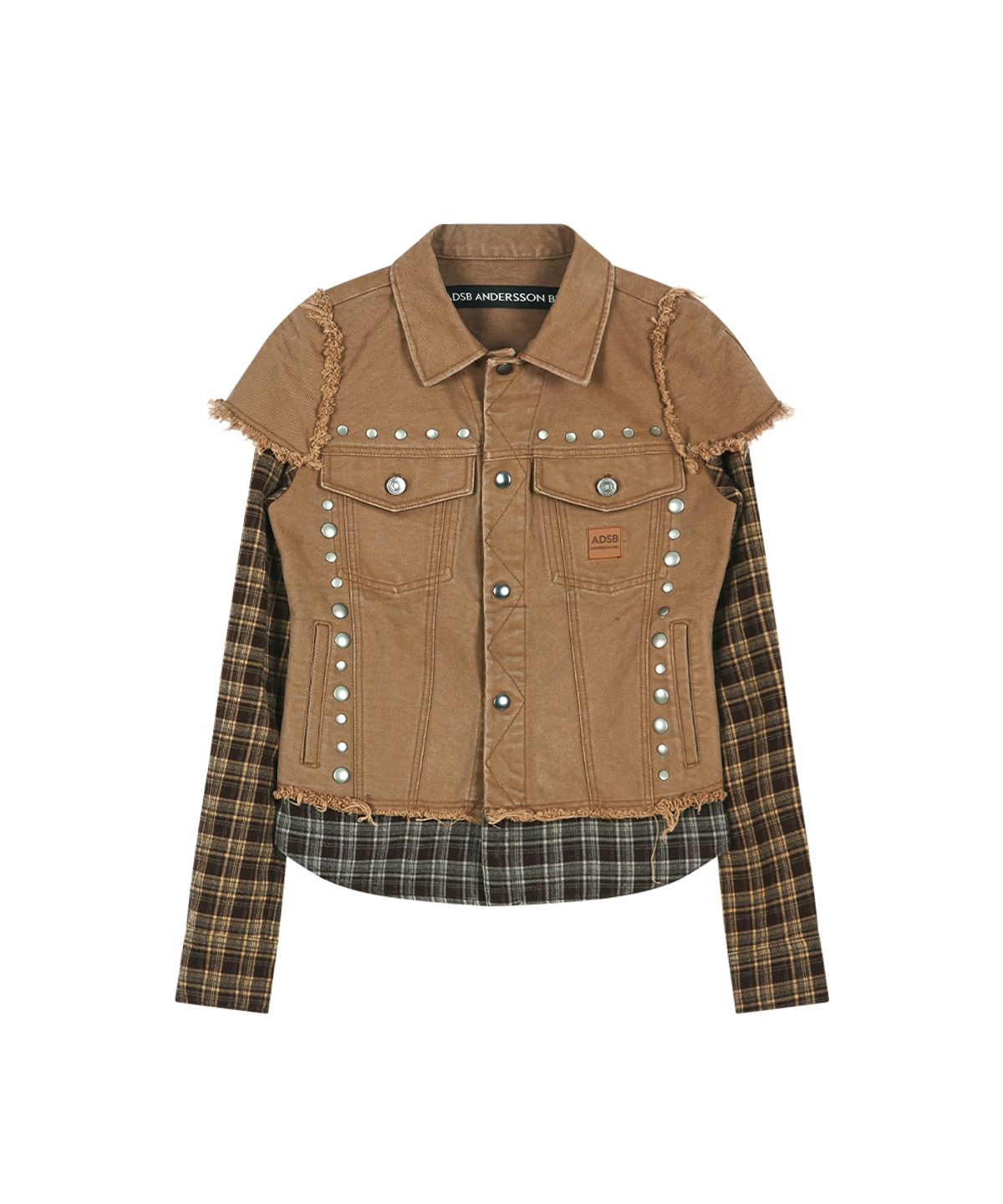 앤더슨벨(ADSB ANDERSSON BELL) LAYERED STUDDED VEST SHIRT (BROWN)