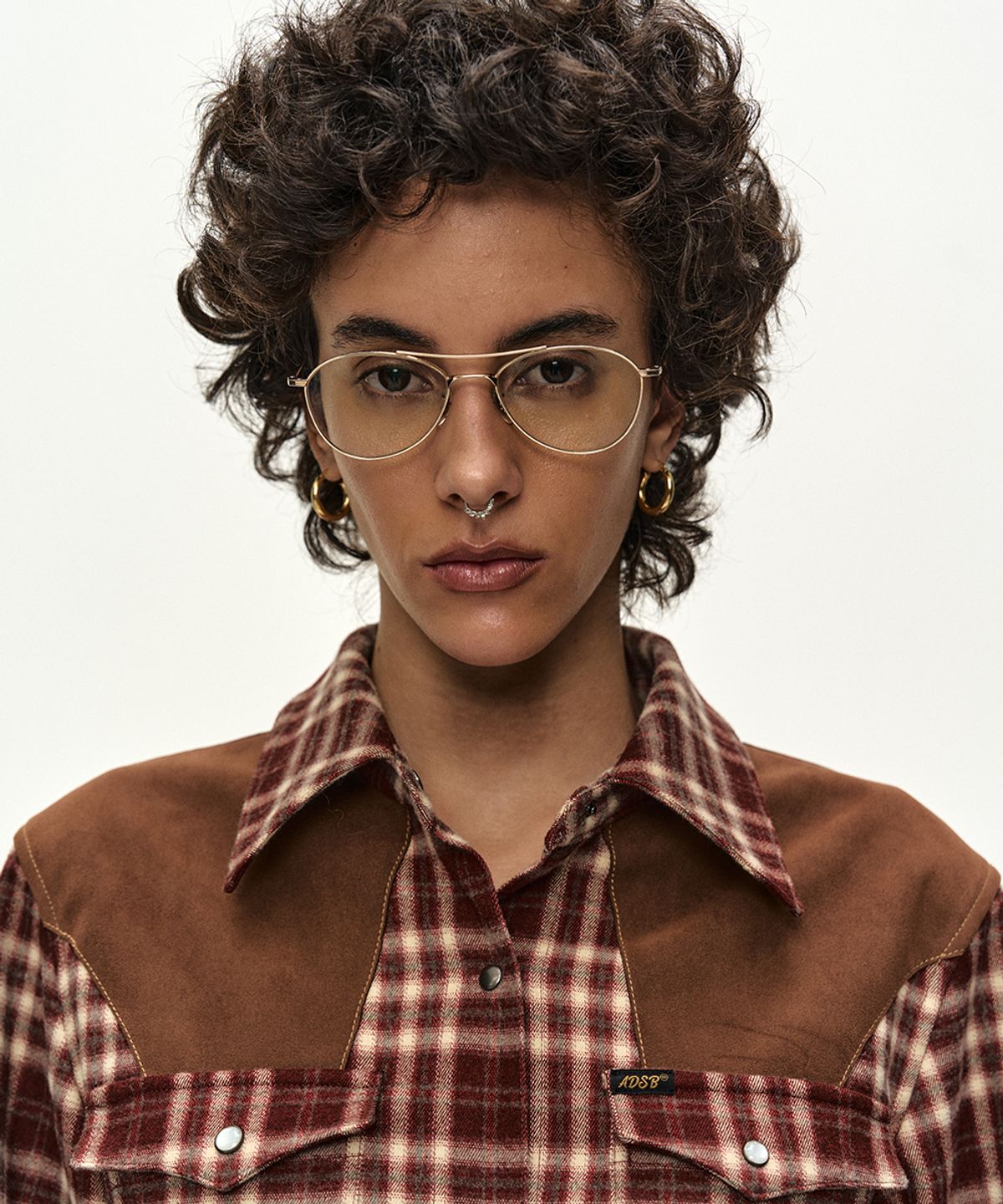 앤더슨벨(ADSB ANDERSSON BELL) CHECKERED WESTERN PATCHED SHIRT (RED)