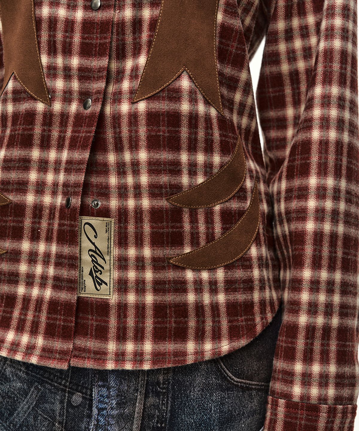 앤더슨벨(ADSB ANDERSSON BELL) CHECKERED WESTERN PATCHED SHIRT (RED)