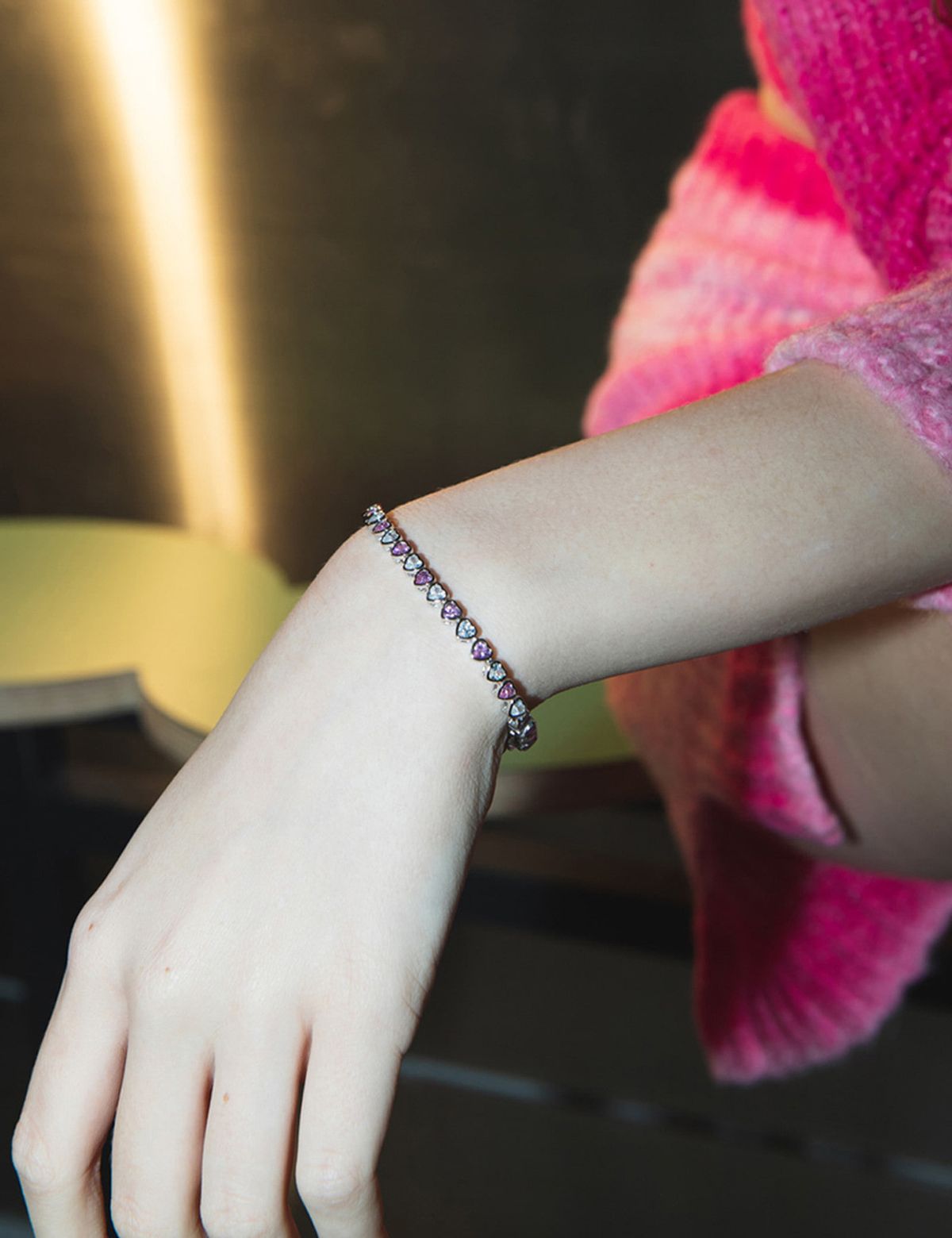 아이스볼(ICEBALL) Ice block heart tennis bracelet