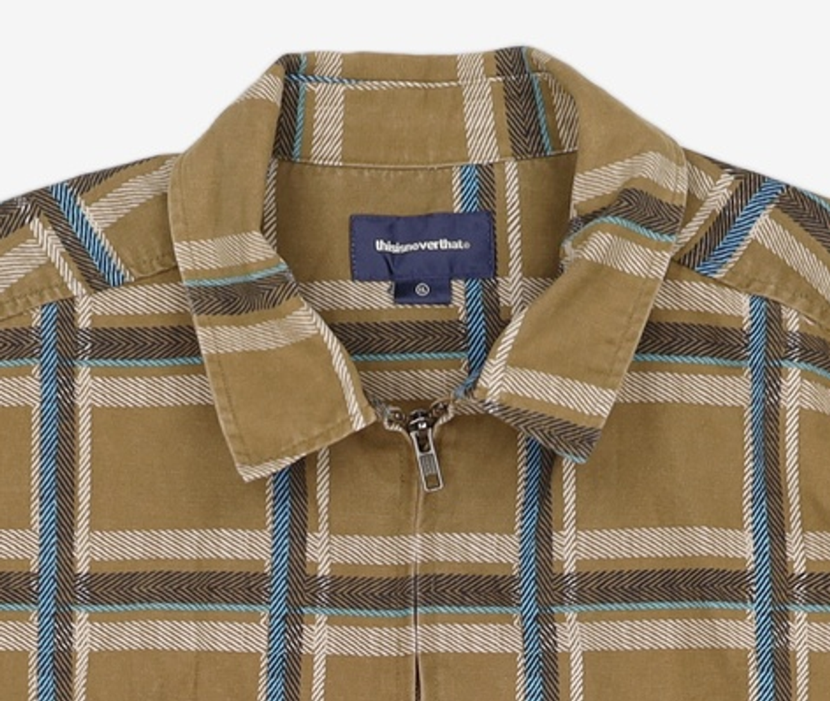디스이즈네버댓(THISISNEVERTHAT) Check Full Zip Shirt Brown XL