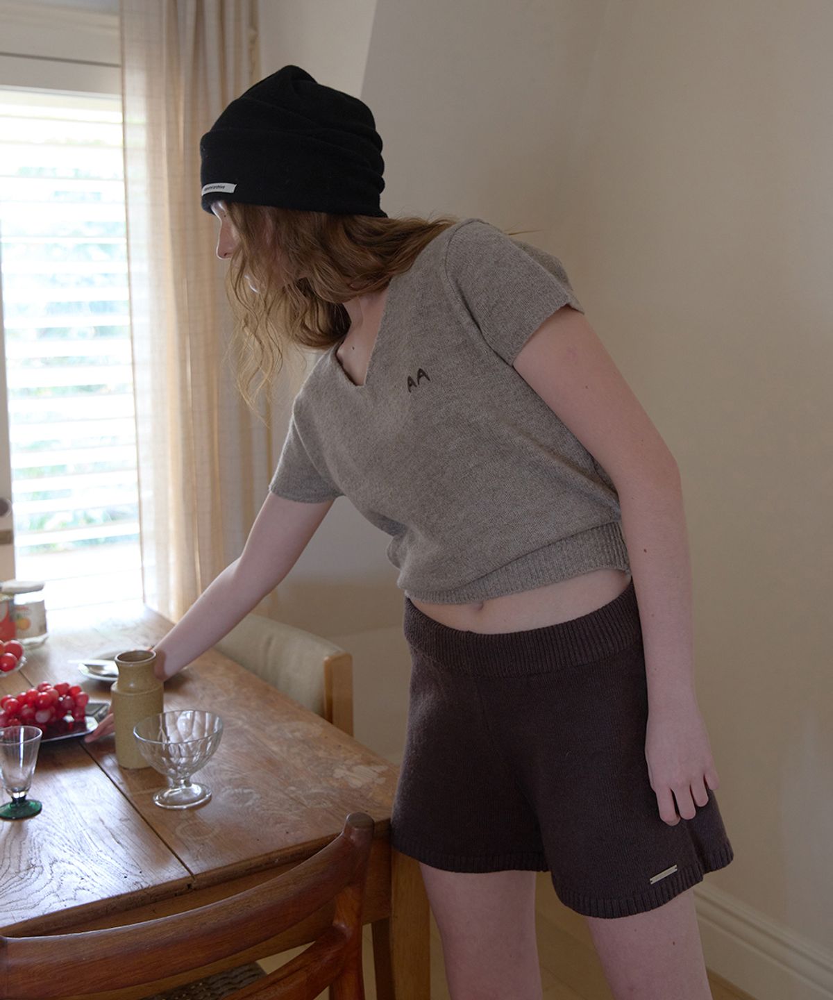 어패럴아카이브(APPAREL ARCHIVE) Elo wool knit shorts - Brown