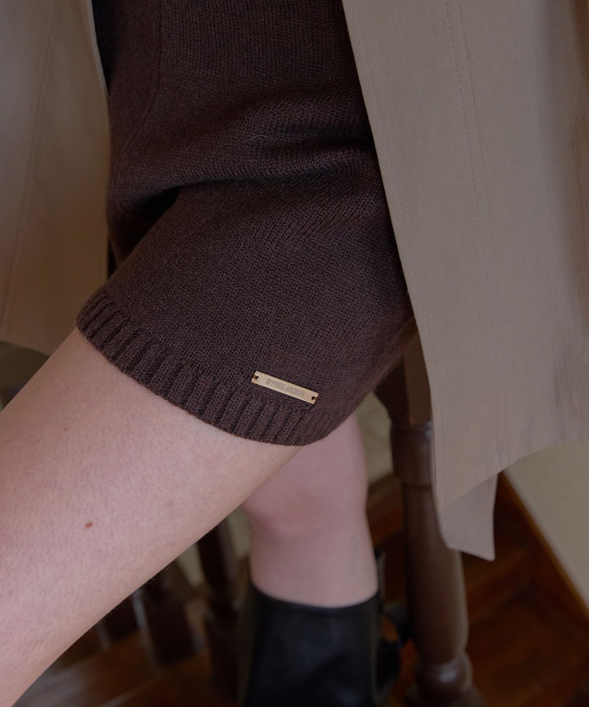어패럴아카이브(APPAREL ARCHIVE) Elo wool knit shorts - Brown