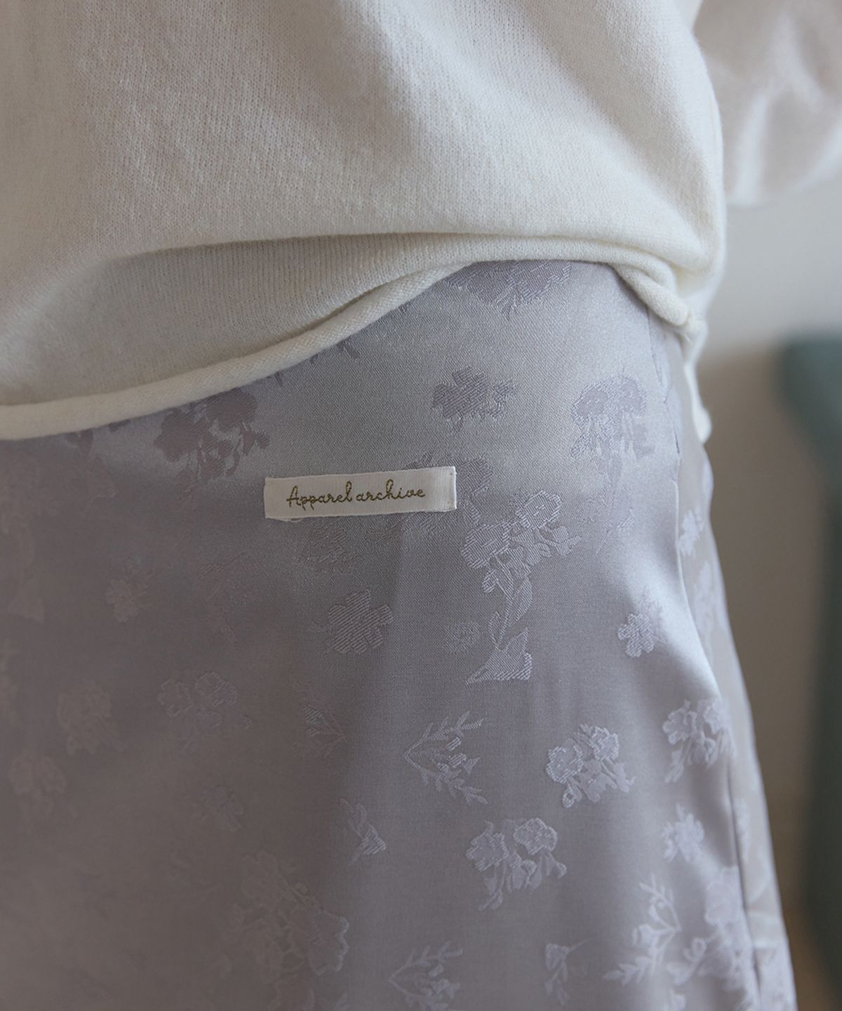 어패럴아카이브(APPAREL ARCHIVE) Heim floral long skirt - Gray
