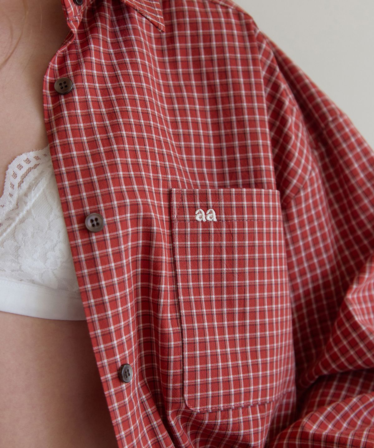 어패럴아카이브(APPAREL ARCHIVE) Dumbo check shirt - Red
