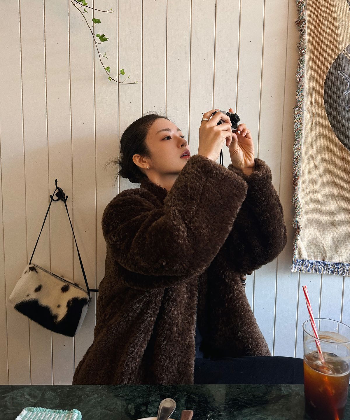 108파운드(108POUND) Bonnie Fur Half Coat_Brown