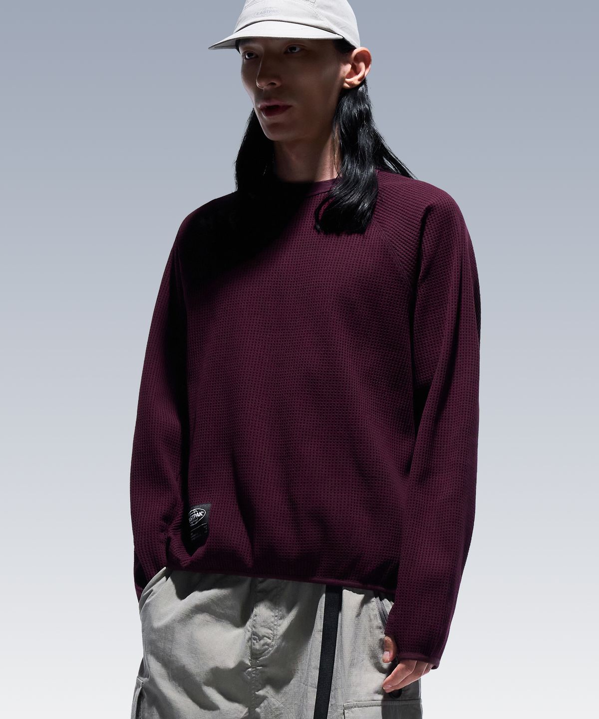 이스트팩(EASTPAK) 와플 티셔츠 Burgundy