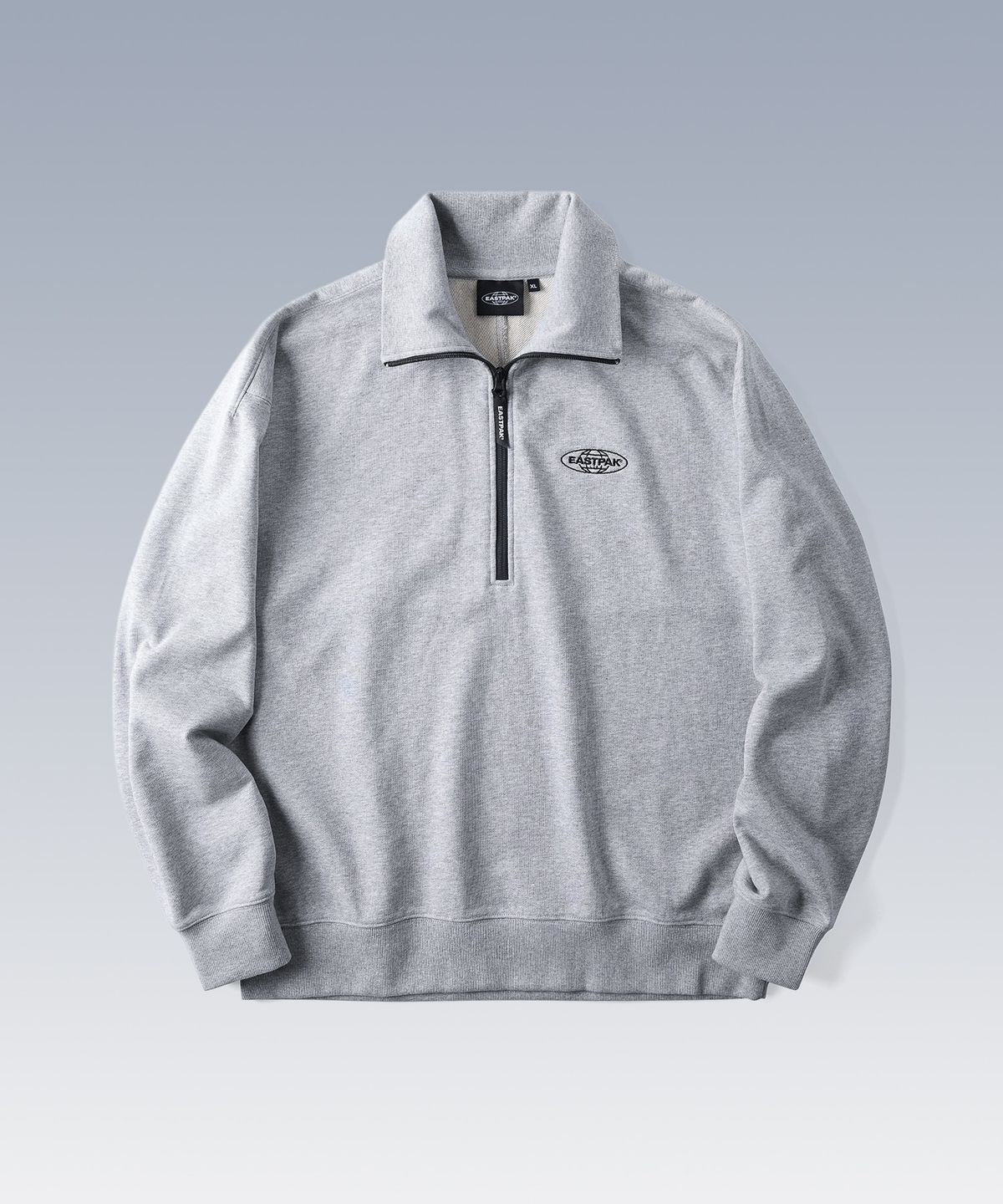 이스트팩(EASTPAK) 로고 하프 집업 스웨트셔츠 Medium Grey Melange