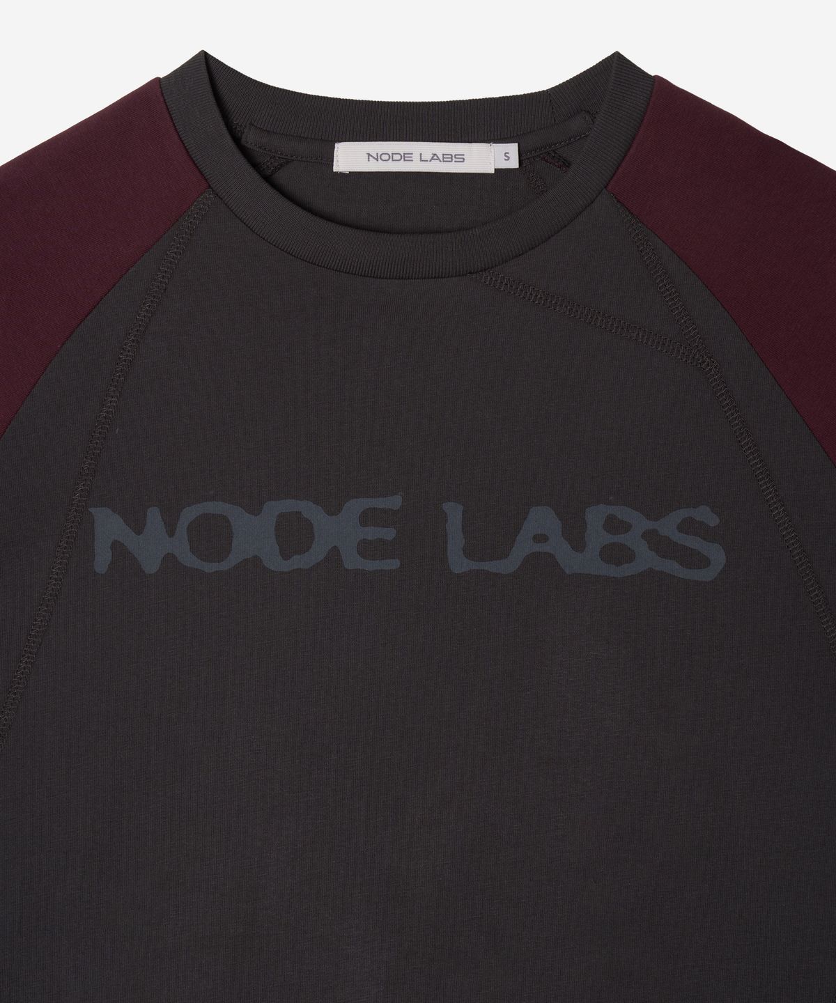 노드랩스(NODE LABS) DEV:12 슬래쉬 레이어드 배색 롱슬리브 티셔츠_차콜