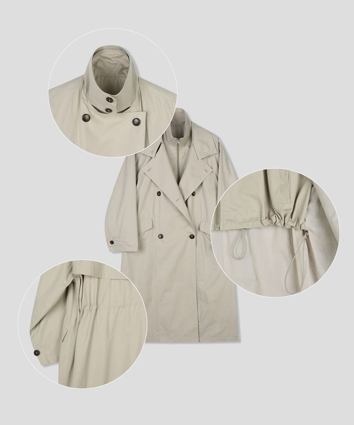 스르비(SELEVER) Double Layer Trench_2 Color