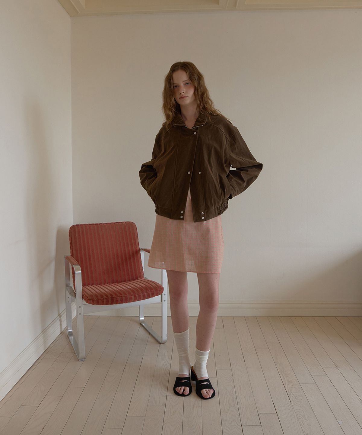 어패럴아카이브(APPAREL ARCHIVE) Sand suede blouson - Brown