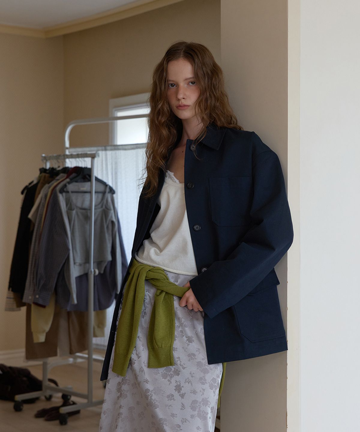 어패럴아카이브(APPAREL ARCHIVE) Magnet half work jacket - Navy
