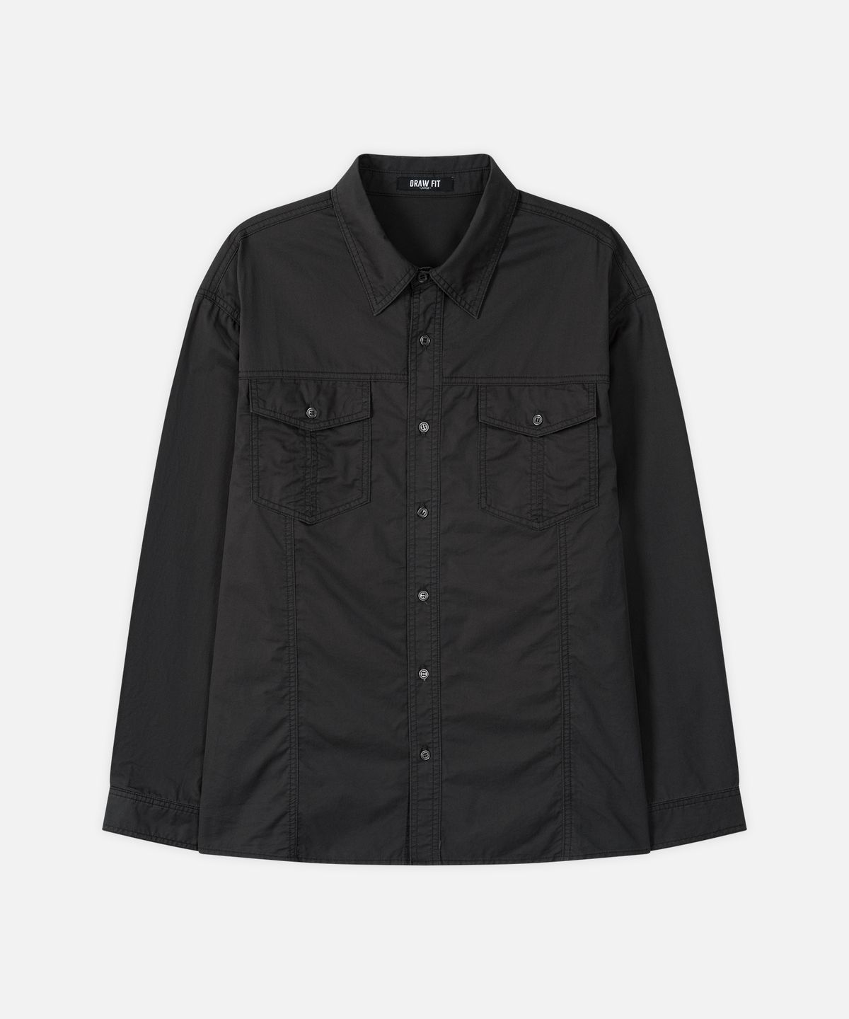 드로우핏(DRAW FIT) 코튼 워시드 투포켓 셔츠 [CHARCOAL]