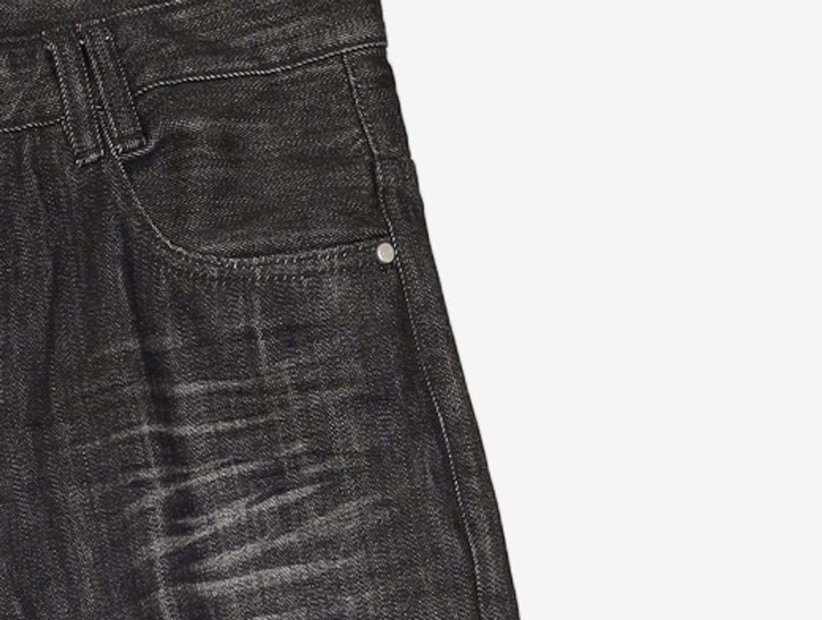 데케트(DECET) [KAIHARA JAPAN DENIM]Mid Rise Wide Jeans DCPT063Black 30
