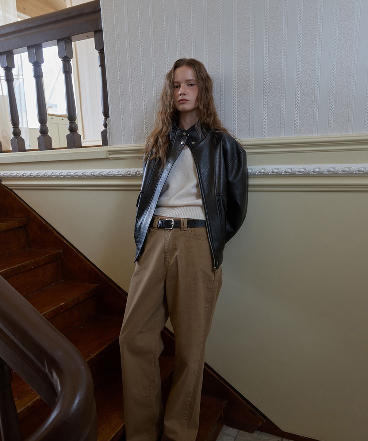 어패럴아카이브(APPAREL ARCHIVE) Vase leather blouson - Black