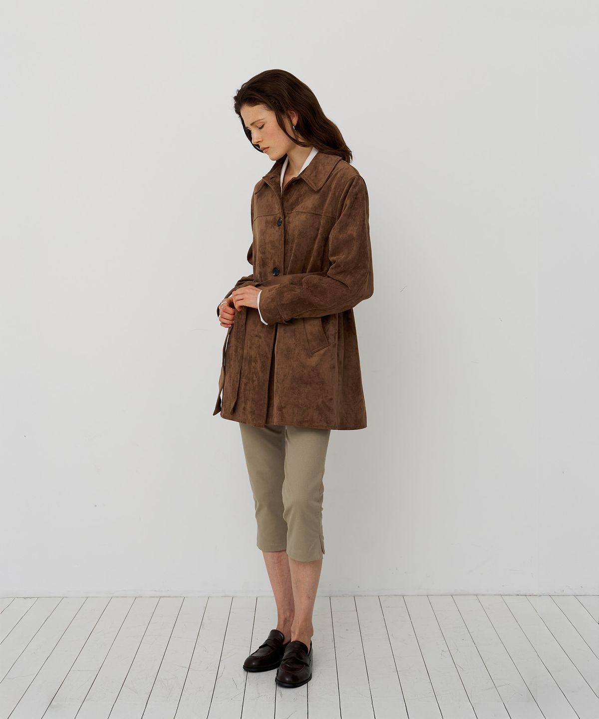 스르비(SELEVER) Belted Capri Pants_2 Color