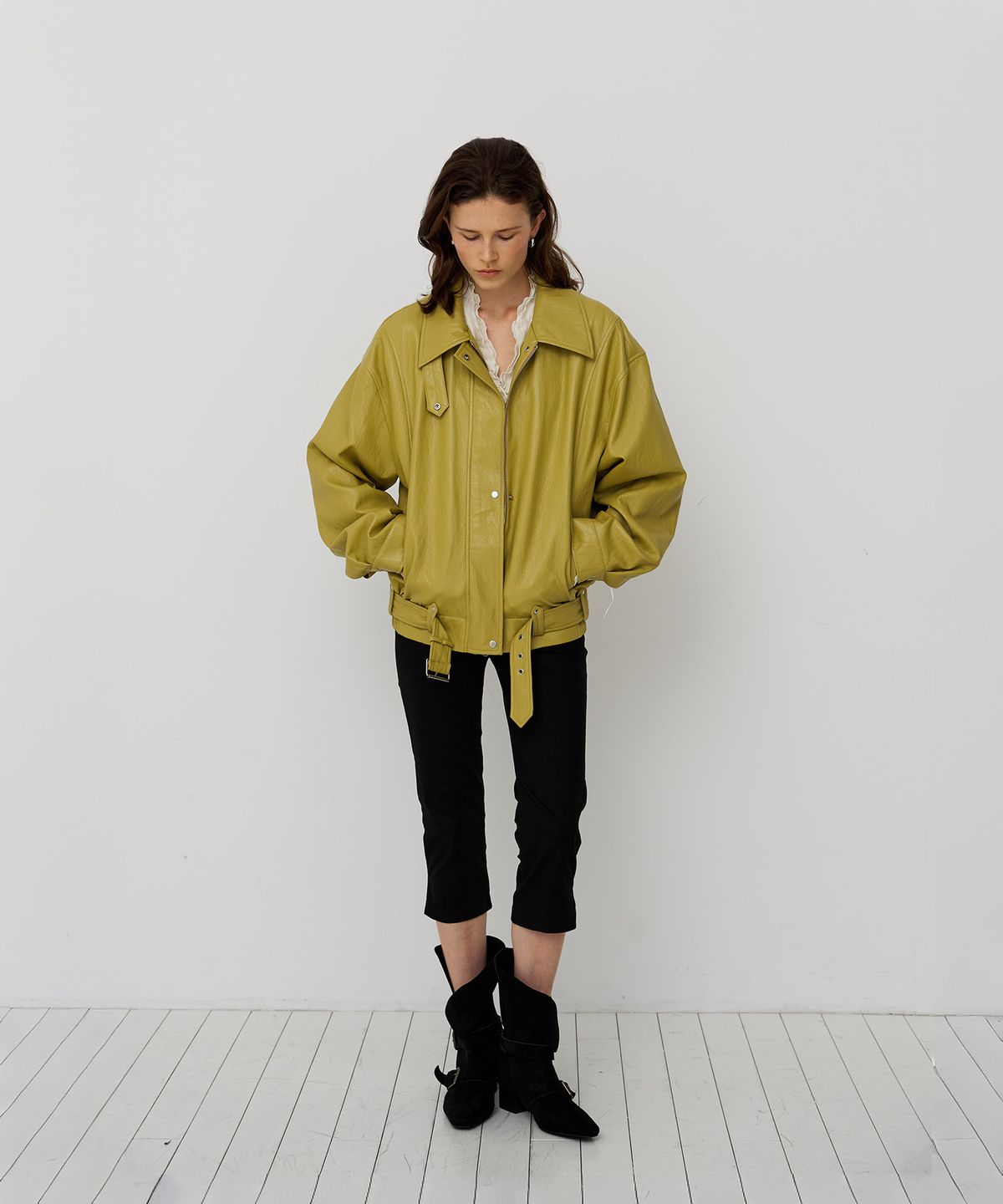 스르비(SELEVER) Belted Capri Pants_2 Color