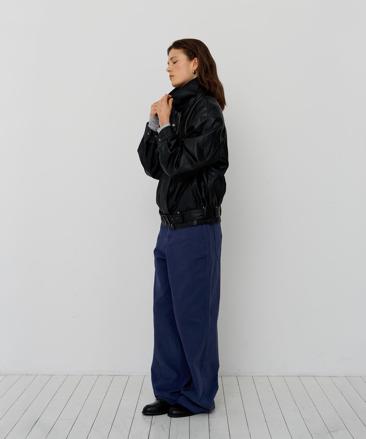 스르비(SELEVER) Buckle Washed Wide Pants_2 Color