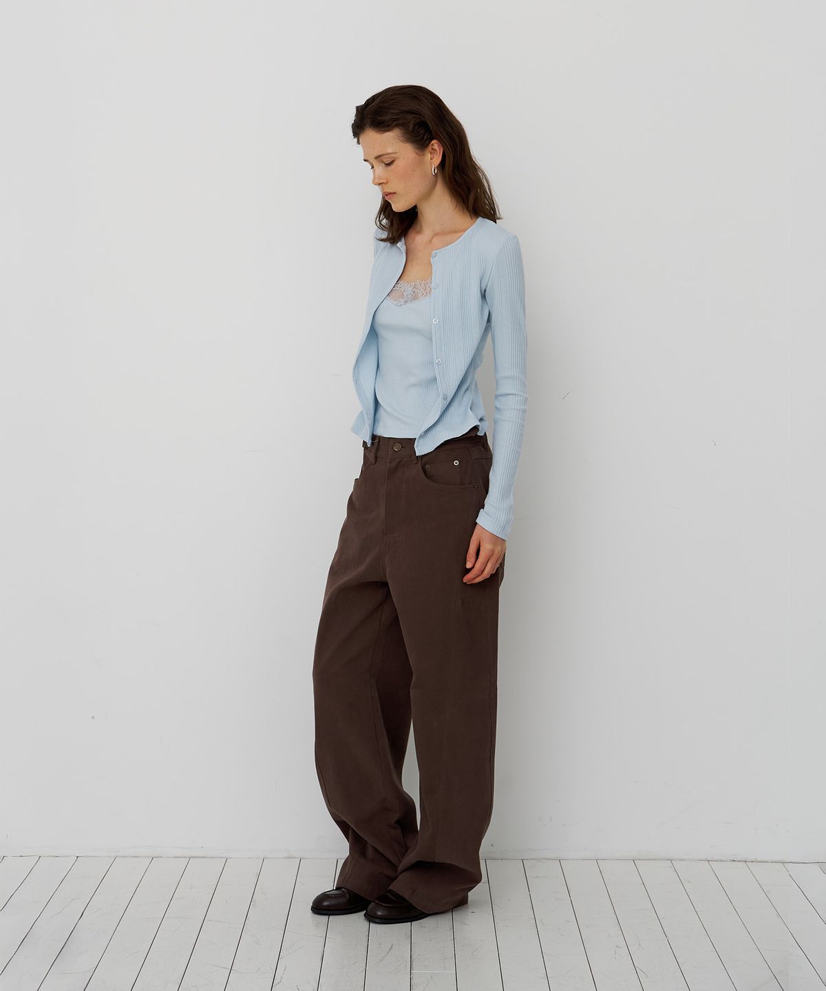 스르비(SELEVER) Buckle Washed Wide Pants_2 Color
