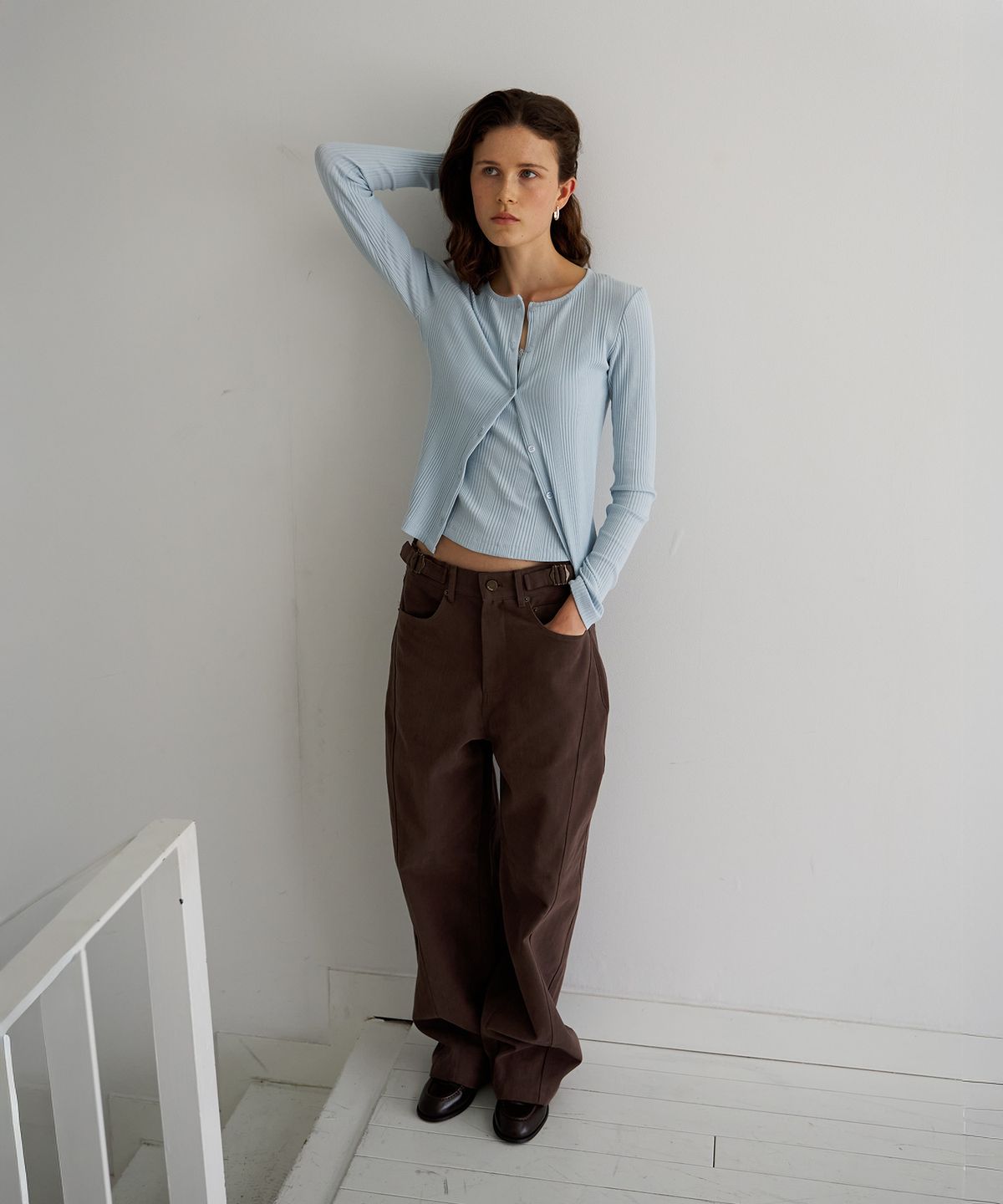 스르비(SELEVER) Buckle Washed Wide Pants_2 Color