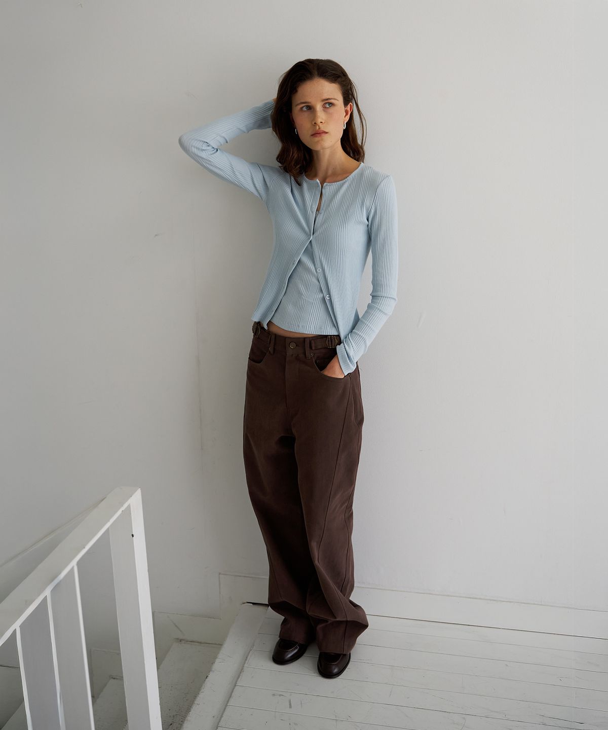 스르비(SELEVER) Buckle Washed Wide Pants_2 Color