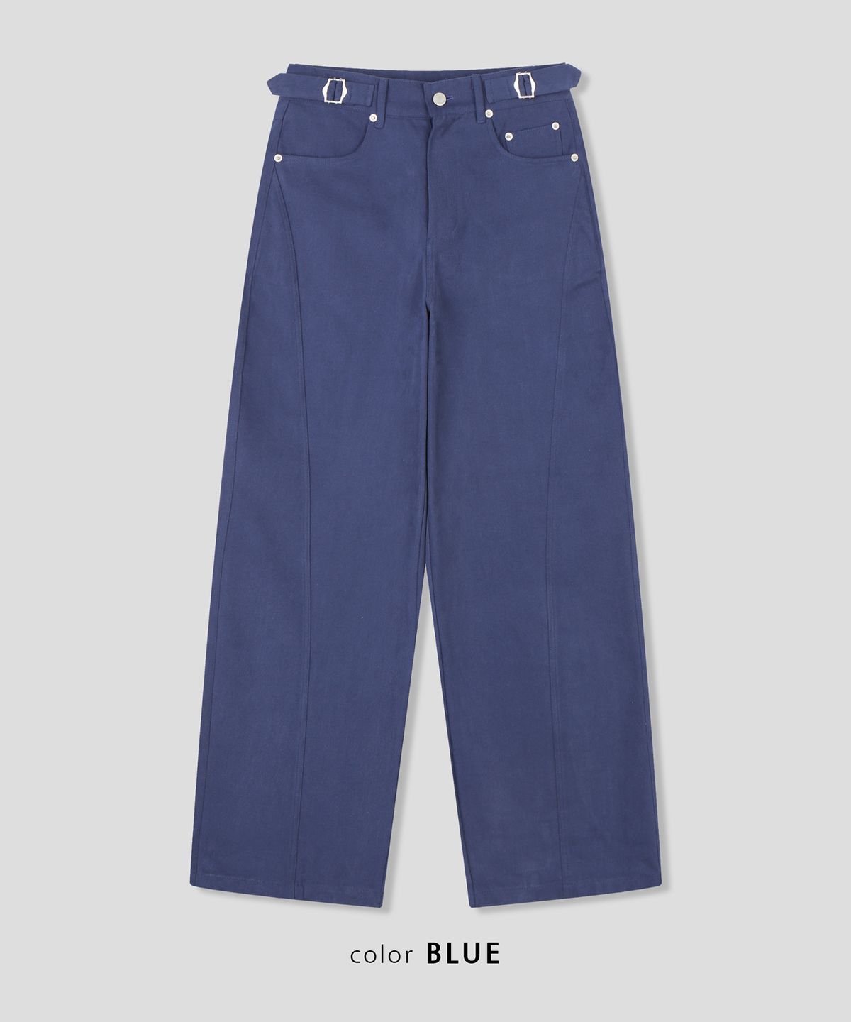스르비(SELEVER) Buckle Washed Wide Pants_2 Color