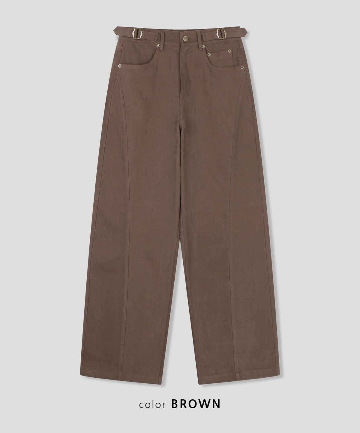 스르비(SELEVER) Buckle Washed Wide Pants_2 Color