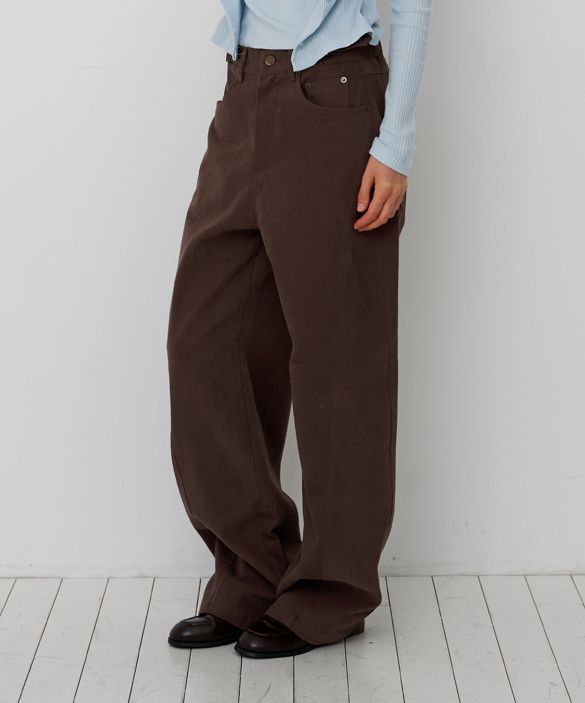 스르비(SELEVER) Buckle Washed Wide Pants_2 Color