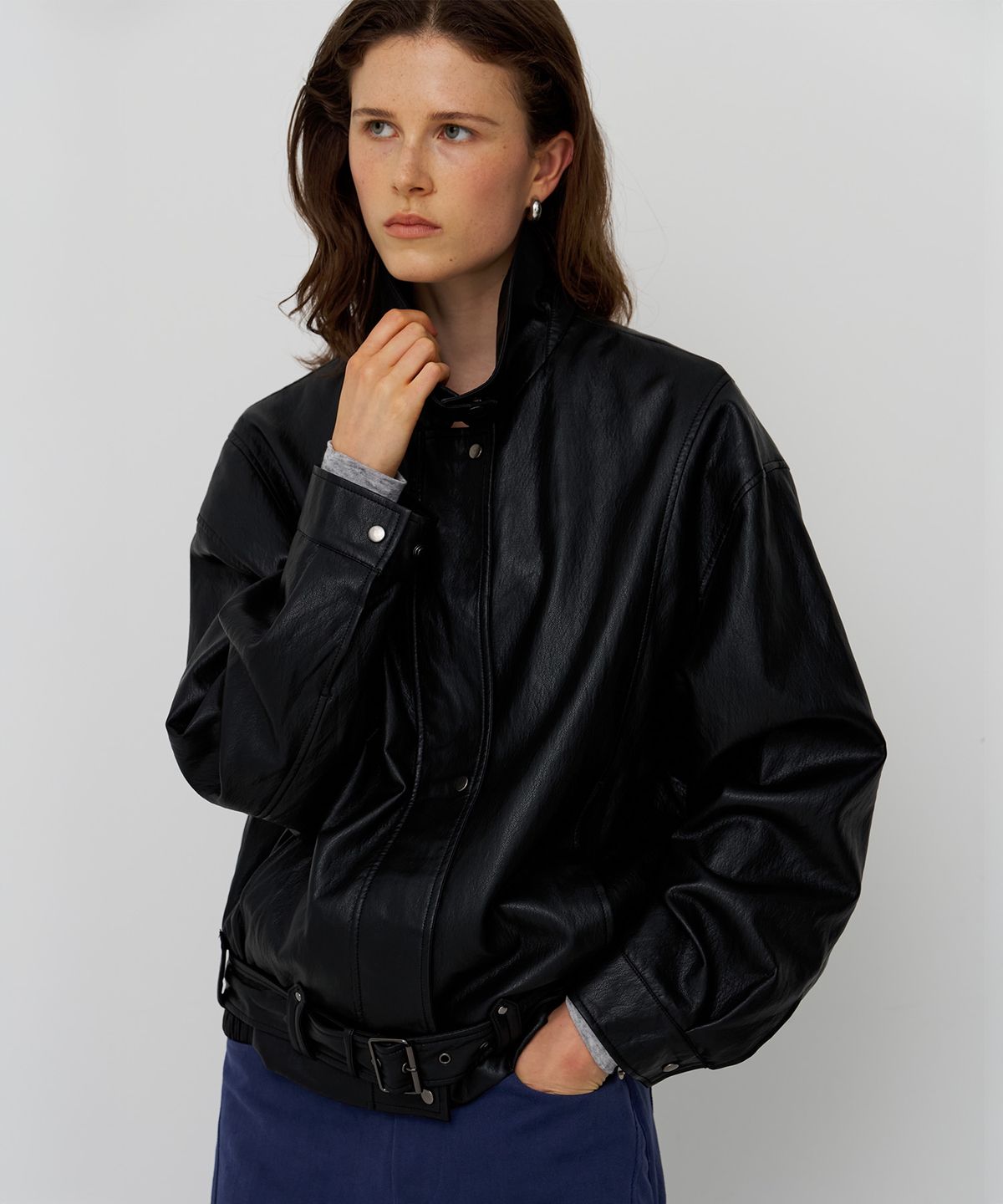 스르비(SELEVER) Rove Belt Leather Jacket_3 Color