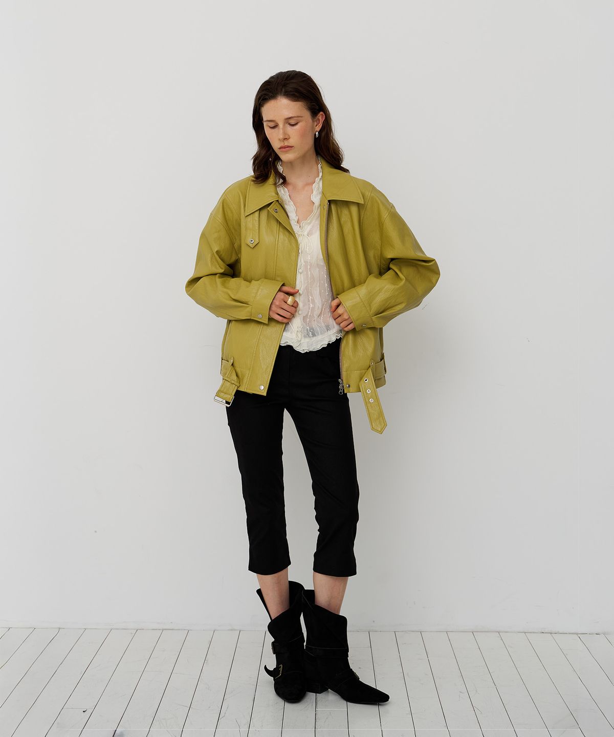 스르비(SELEVER) Rove Belt Leather Jacket_3 Color