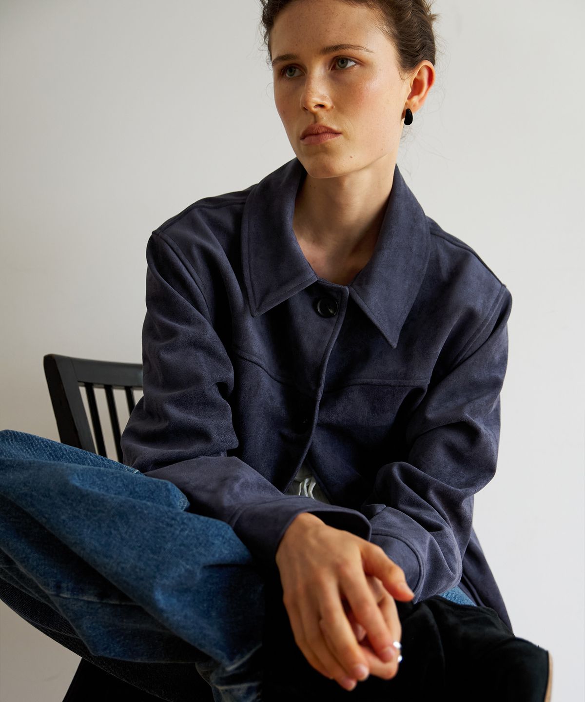 스르비(SELEVER) Dusk Suede Half Coat_2 Color