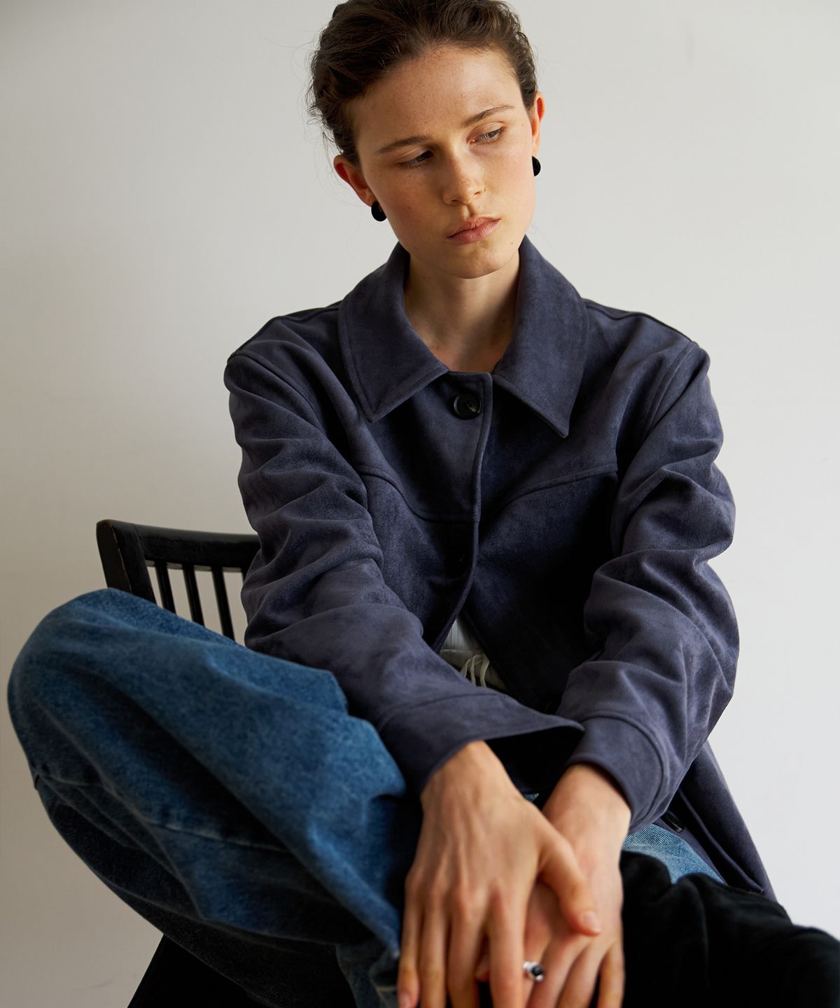 스르비(SELEVER) Dusk Suede Half Coat_2 Color