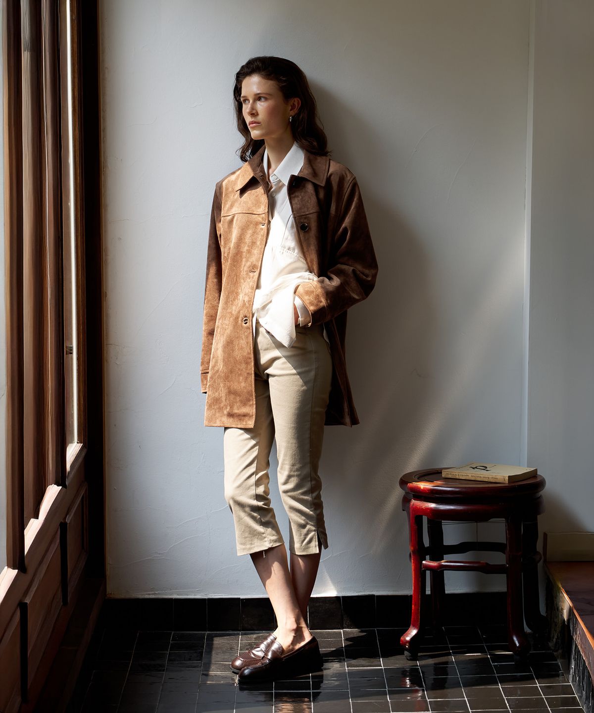 스르비(SELEVER) Dusk Suede Half Coat_2 Color
