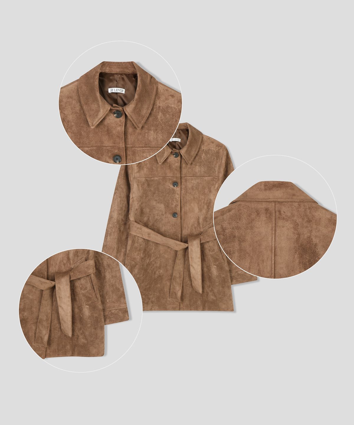 스르비(SELEVER) Dusk Suede Half Coat_2 Color