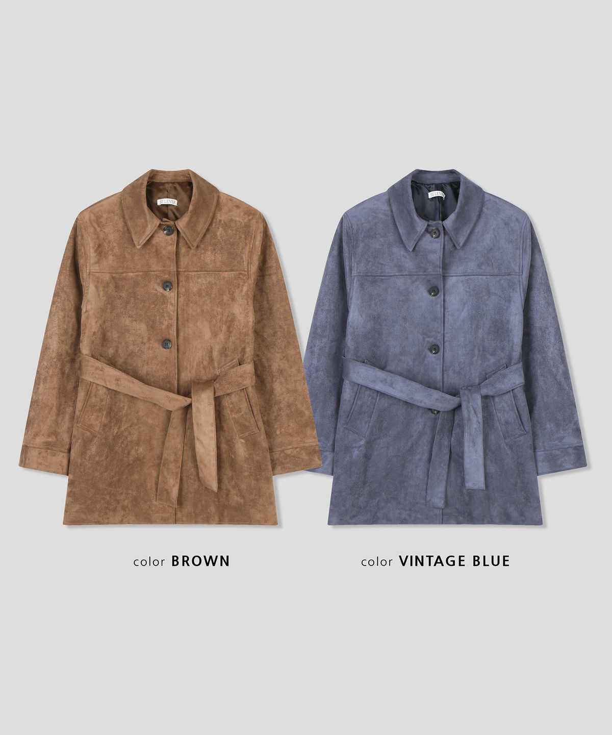 스르비(SELEVER) Dusk Suede Half Coat_2 Color