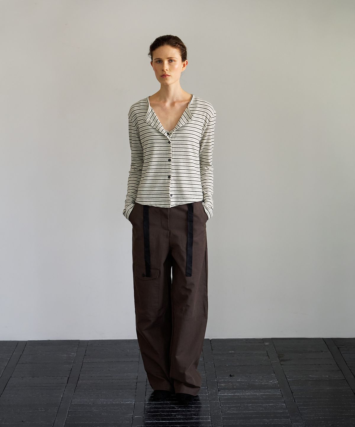 스르비(SELEVER) Nope Stripe Cardigan_3 Color