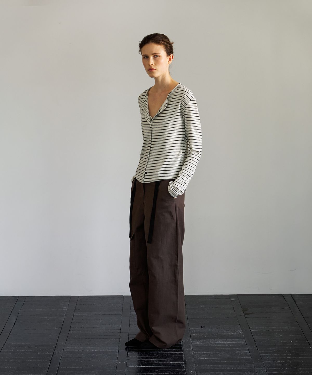 스르비(SELEVER) Nope Stripe Cardigan_3 Color