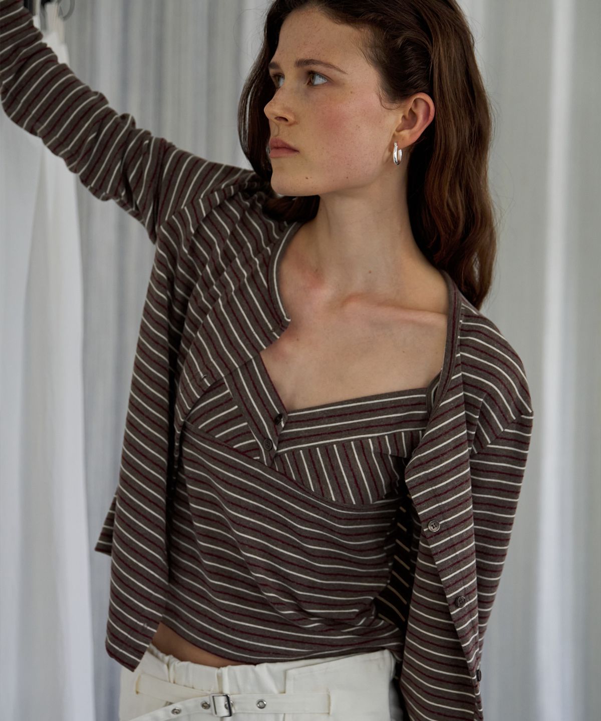 스르비(SELEVER) Nope Stripe Cardigan_3 Color