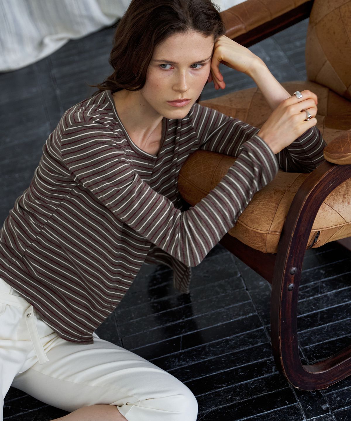 스르비(SELEVER) Nope Stripe Cardigan_3 Color