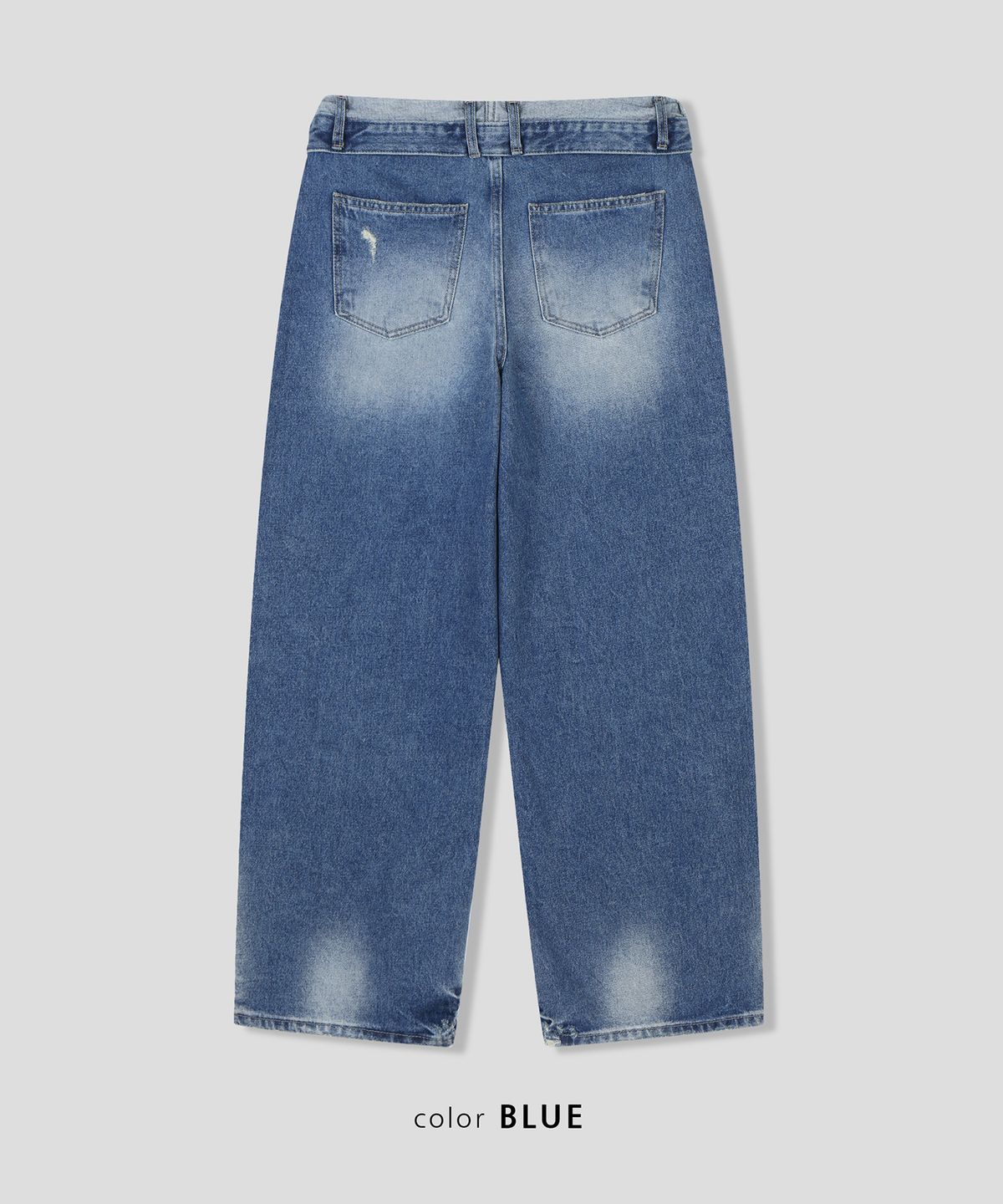 스르비(SELEVER) Fold Over Wide Denim Pants