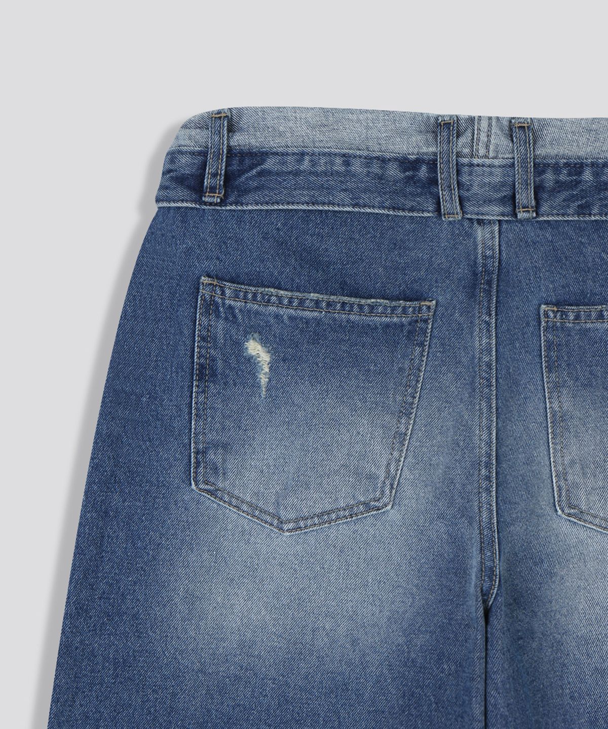 스르비(SELEVER) Fold Over Wide Denim Pants