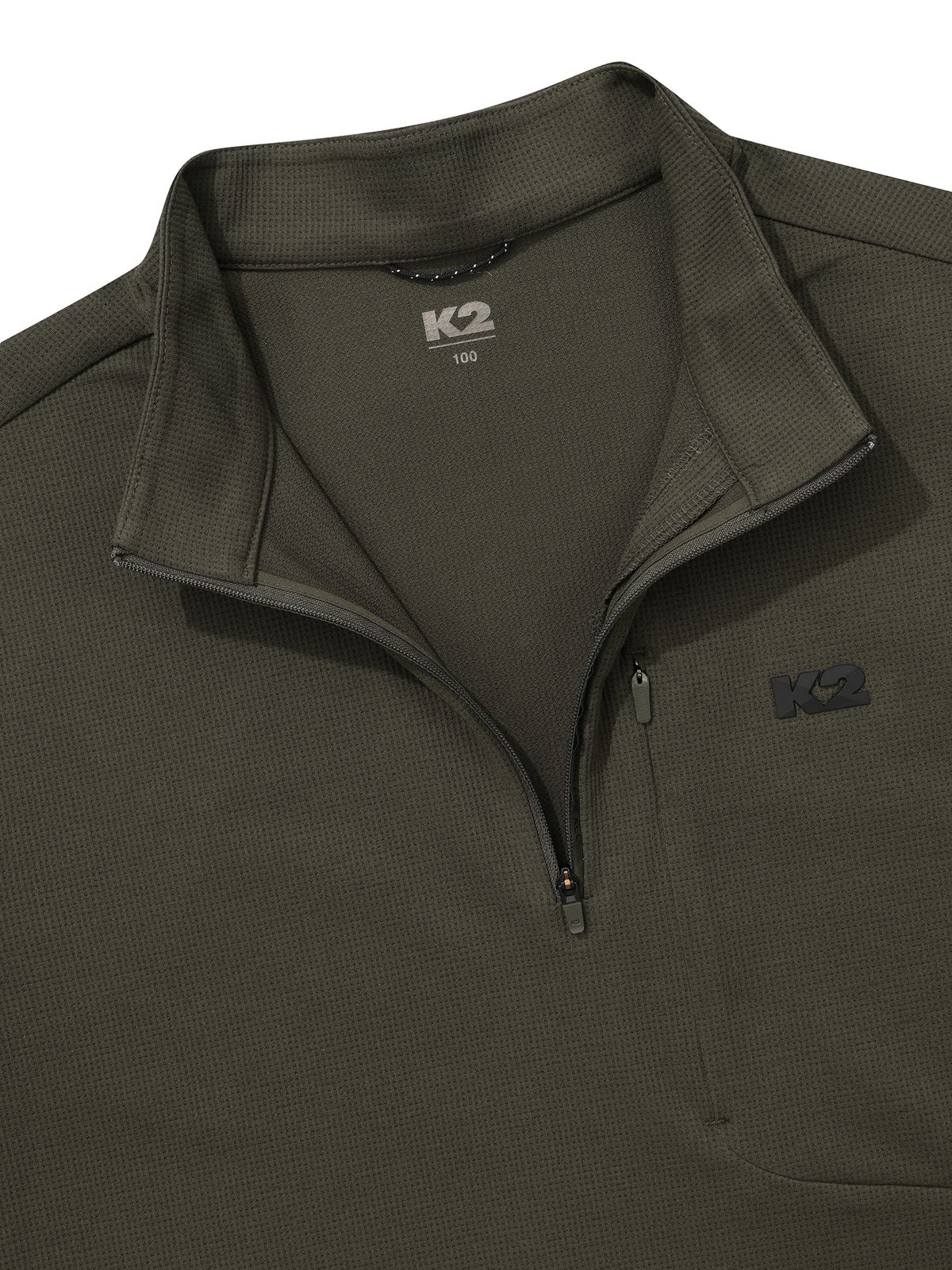 케이투(K2) 써라운드(SURROUND) 테크 집업 티셔츠_OLIVE KHAKI