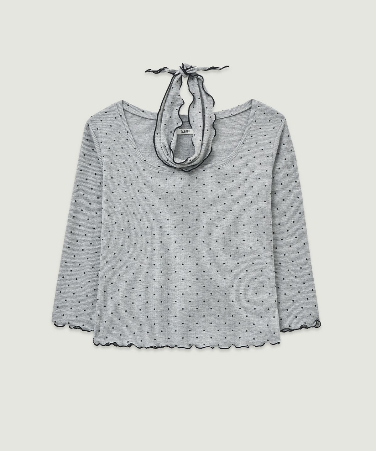 엘무드 우먼(LMOOD WOMEN) DOLLY Three Quarter Dot T-Shirt Melange Grey