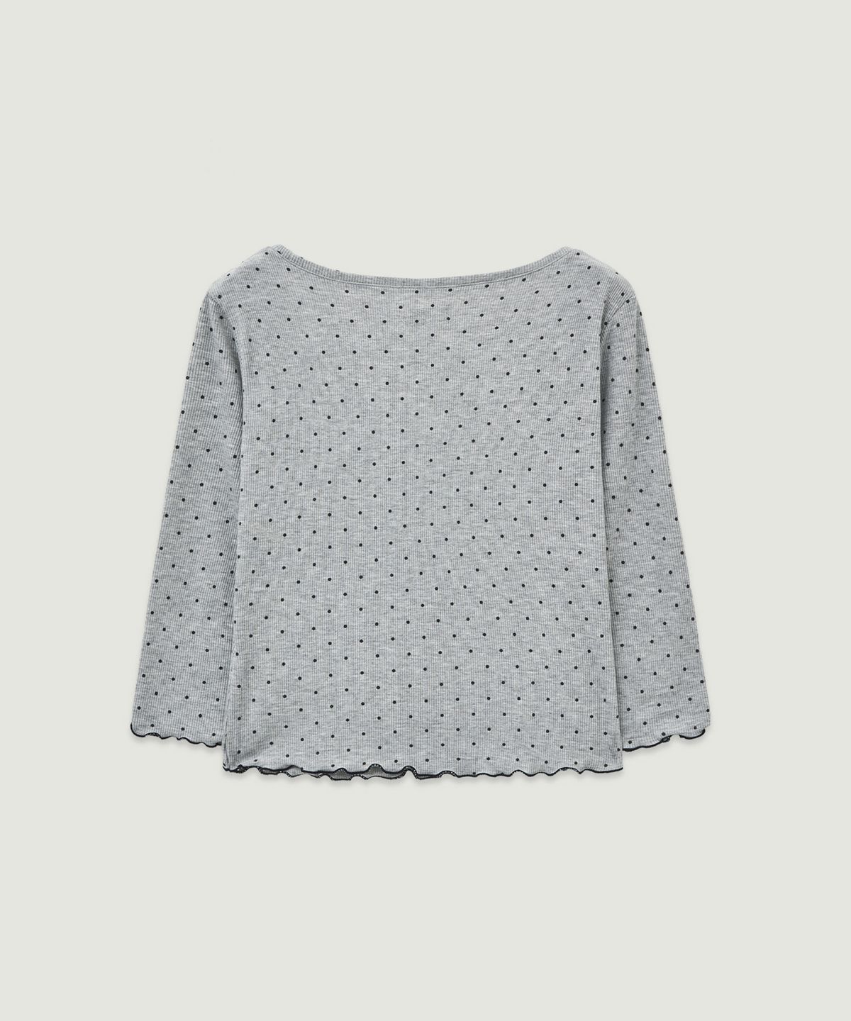 엘무드 우먼(LMOOD WOMEN) DOLLY Three Quarter Dot T-Shirt Melange Grey